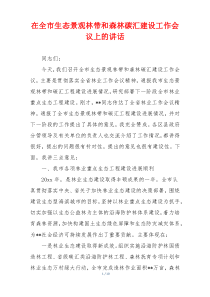 在全市生态景观林带和森林碳汇建设工作会议上的讲话