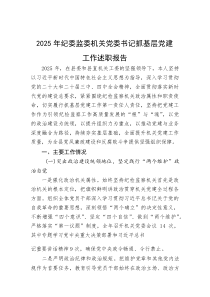 2025年纪委监委机关党委书记抓基层党建工作述职报告(资料)