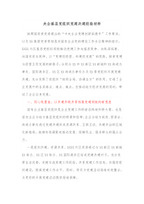 央企基层党组织党建共建经验材料