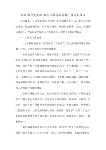 XXXX国企党支部2025年抓基层党建工作述职报告(资料)