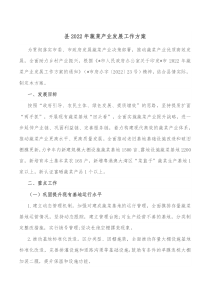 县20XX年蔬菜产业发展工作方案