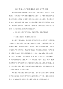 XXXX年安全生产述职报告及XXXX年工作计划(资料)