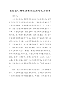 在安全生产消防安全和森林防灭火工作会议上的讲话稿