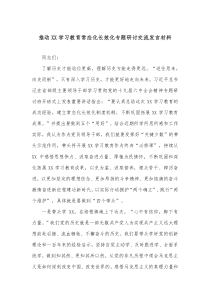 推动XX学习教育常态化长效化专题研讨交流发言材料