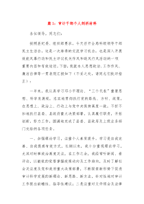 审计干部个人民主生活会剖析材料