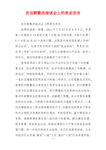 在巡察整改座谈会上的表态发言