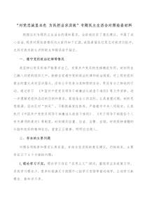 对党忠诚显本色为民担当求实效专题民主生活会对照检查材料