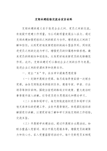 支部共建经验交流会发言材料