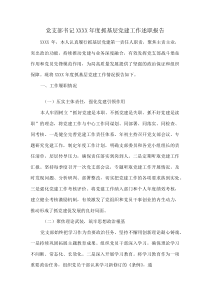 党支部书记XXXX年度抓基层党建工作述职报告(资料)