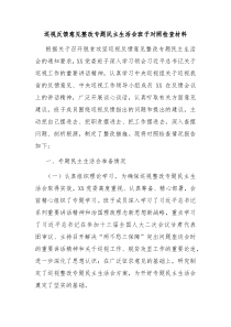 巡视反馈意见整改专题民主生活会班子对照检查材料