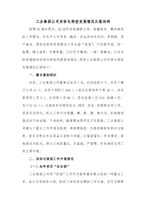 工业集团公司实体化转型发展情况汇报材料