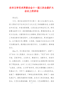 在市文学艺术界联合会十一届三次全委扩大会议上的讲话