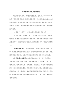 市乡村振兴示范点经验材料