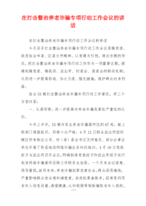 在打击整治养老诈骗专项行动工作会议的讲话