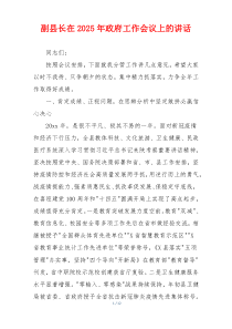 副县长在2025年政府工作会议上的讲话