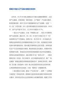 某镇乡村振兴之产业振兴典型交流材料