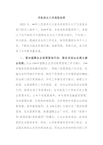 市政府办工作典型材料