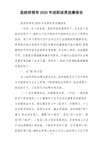 县政府领导2025年述职述责述廉报告