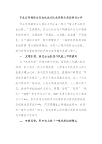市生态环境综合行政执法支队先进集体典型事迹材料