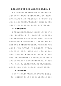 某县政法队伍教育整顿省驻点指导组反馈意见整改方案