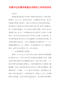 市委书记在督导检查全市防汛工作时的讲话