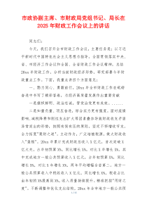 市政协副主席、市财政局党组书记、局长在2025年财政工作会议上的讲话