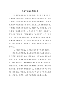 年轻干部培养典型材料