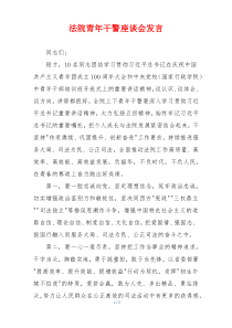 法院青年干警座谈会发言