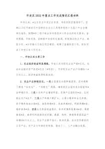 开发区20XX年重点工作完成情况汇报材料