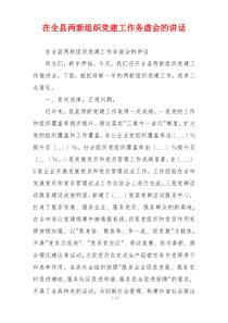 在全县两新组织党建工作务虚会的讲话