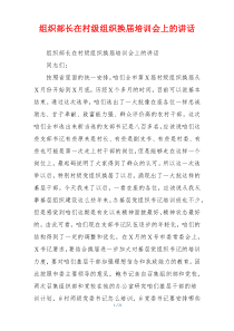 组织部长在村级组织换届培训会上的讲话