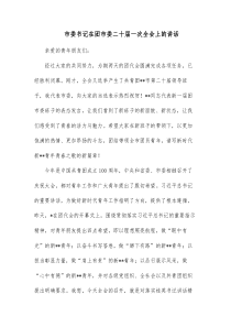 市委书记在团市委二十届一次全会上的讲话