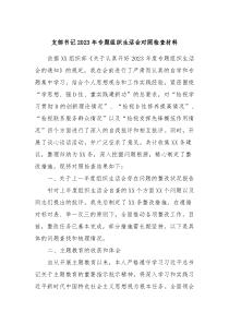 支部书记20XX年专题组织生活会对照检查材料