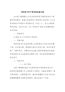 领导班子和干部考核实施方案