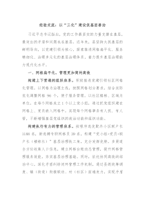 经验交流以三化建设促基层善治