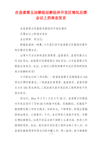 在县委第五巡察组巡察经济开发区情况反馈会议上的表态发言