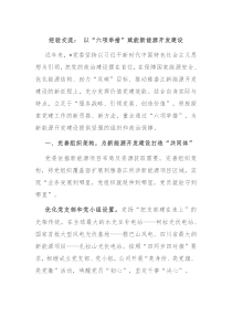 经验交流以六项举措赋能新能源开发建设