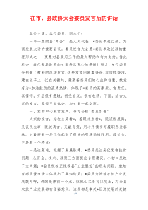 在市、县政协大会委员发言后的讲话