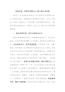 经验交流党建引领聚合力凝心聚力促发展