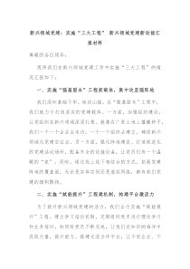 新兴领域党建实施三大工程新兴领域党建新动能汇报材料
