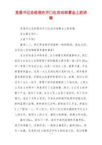 党委书记总经理在开门红启动部署会上的讲稿