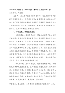 (整理)2025年党支部书记“一岗双责”述职总结报告（2391字）