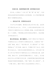 经验交流强根铸魂抓党建先锋领航促发展