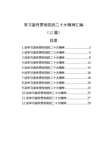 12篇学习宣传贯彻党的二十大精神汇编