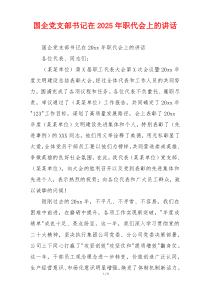 国企党支部书记在2025年职代会上的讲话