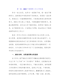 13篇20XX干部提职三年工作总结