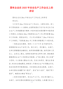 国有企业在2025年安全生产工作会议上的讲话