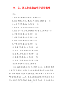 市、县、区工作务虚会领导讲话整理