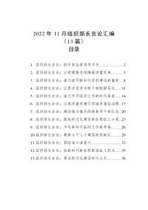 13篇20XX年11月组织部长言论汇编