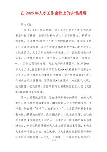 在2025年人才工作会议上的讲话提纲